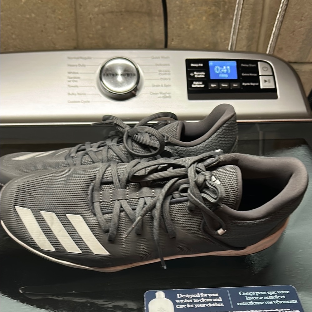 Adidas Charcoal Turf Cleats with White Accents